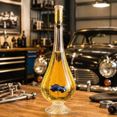 Bottiglia decorativa a goccia con Porsche all’interno (0,5 l)